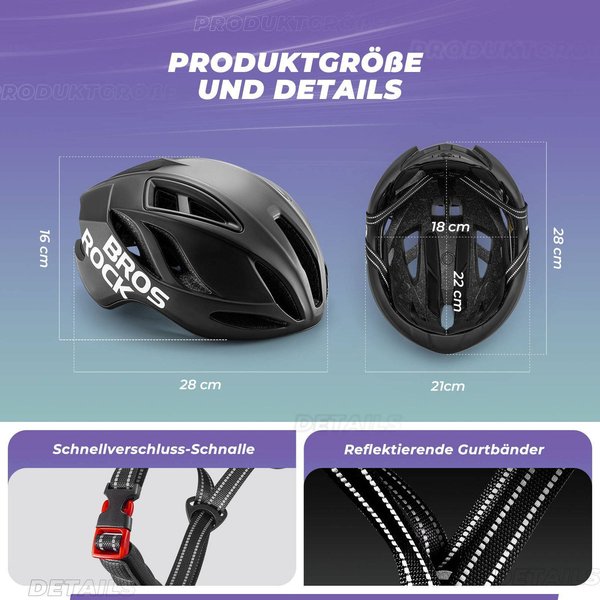 ROCKBROS Fahrradhelm 58-62cm Einstellbare Cityhelm Belüftung Unisex –  ROCKBROS-DE