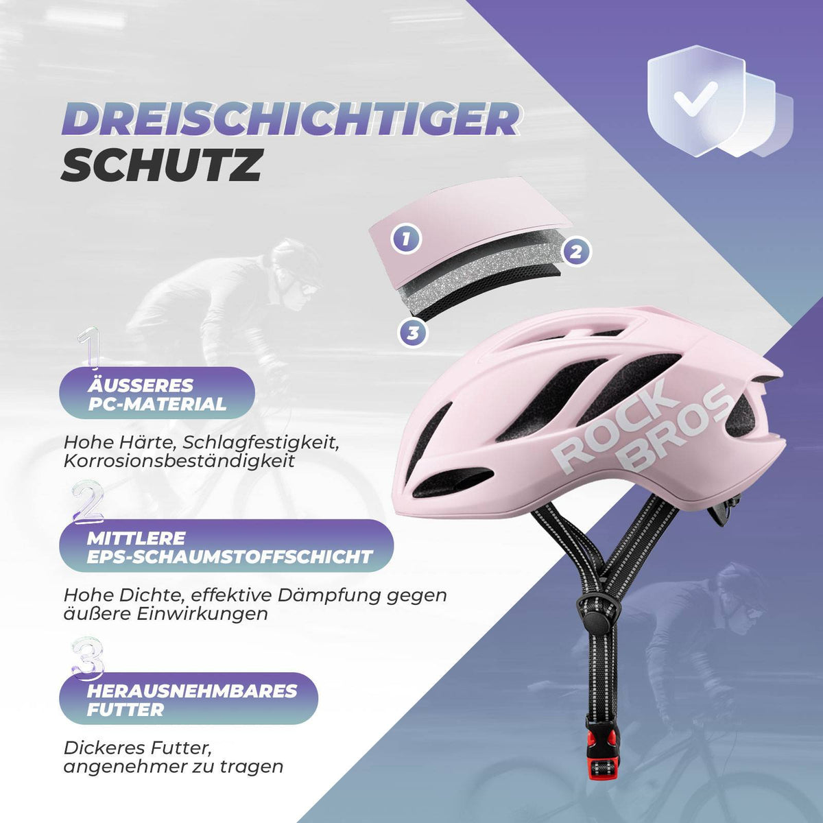fahrradhelm beschriftung ROCKBROS Fahrradhelm 58-62cm Einstellbare Cityhelm Belüftung Unisex – ROCKBROS-DE