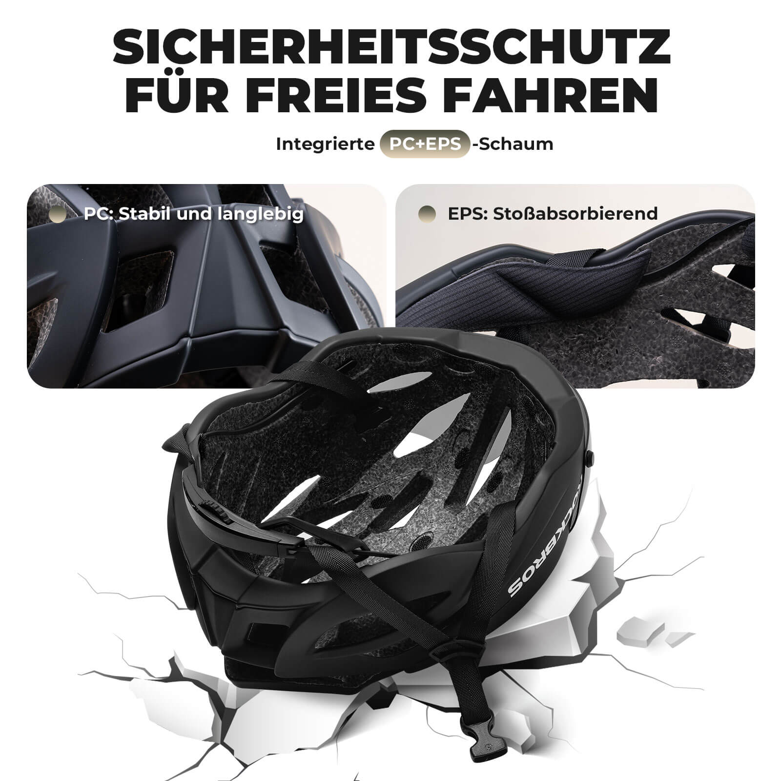 ROCKBROS Fahrradhelm Magnetischer Abnehmbarer MTB Helm mit Visier - ROCKBROS-EU