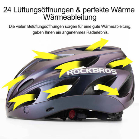 ROCKBROS Fahrradhelm mit integrierter abnehmbarer Magnetbrillen & Visier - ROCKBROS-EU