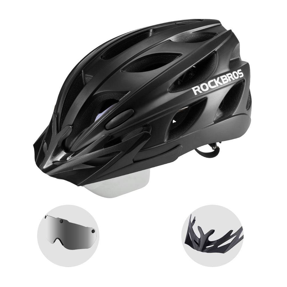 fahrradhelm mit abnehmbaren visier ROCKBROS Fahrradhelm mit integrierter abnehmbarer Magnetbrillen & Visi –  ROCKBROS-DE