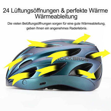 ROCKBROS Fahrradhelm mit integrierter abnehmbarer Magnetbrillen & Visi – ROCKBROS-DE