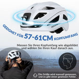 ROCKBROS Fahrradhelm mit Licht, mit USB 1800 mAh Atmungsaktiv 58-60 cm - ROCKBROS-EU