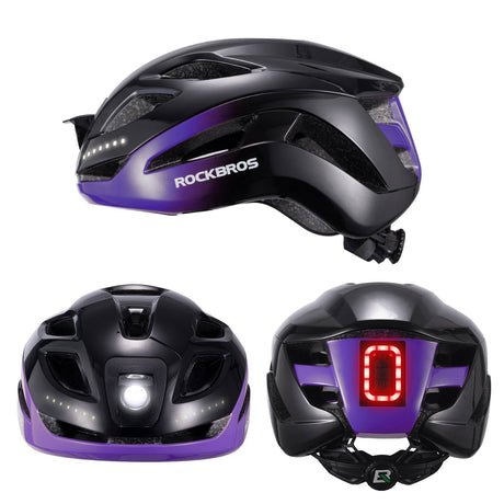 ROCKBROS Fahrradhelm mit Licht, mit USB 1800 mAh Atmungsaktiv 58-60 cm - ROCKBROS-EU