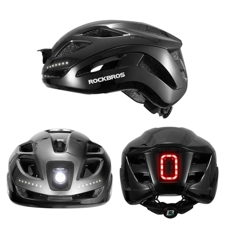 ROCKBROS Fahrradhelm mit Licht, mit USB 1800 mAh Atmungsaktiv 58-60 cm - ROCKBROS-EU