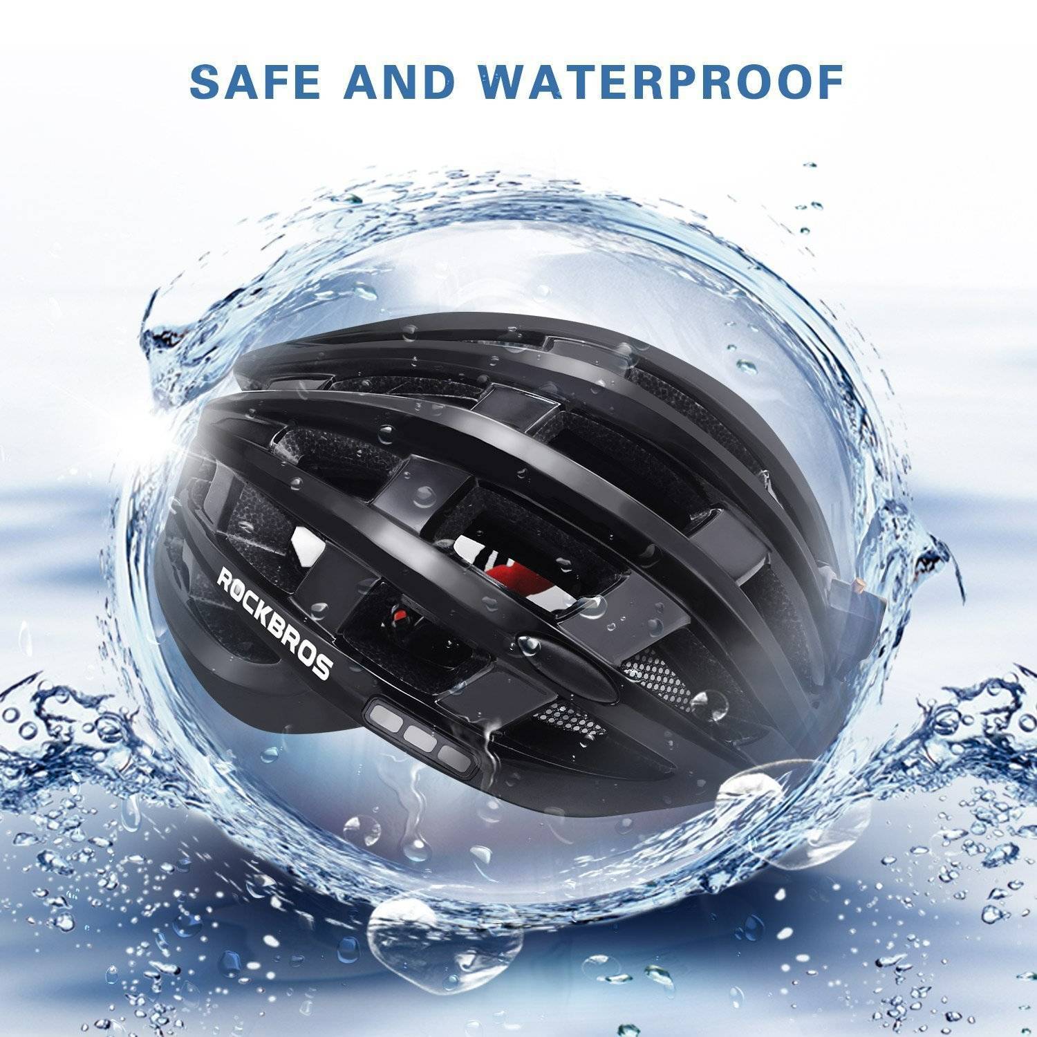 ROCKBROS Fahrradhelm mit Scheinwerfer und Sicherheitswarnleuchte - ROCKBROS-EU