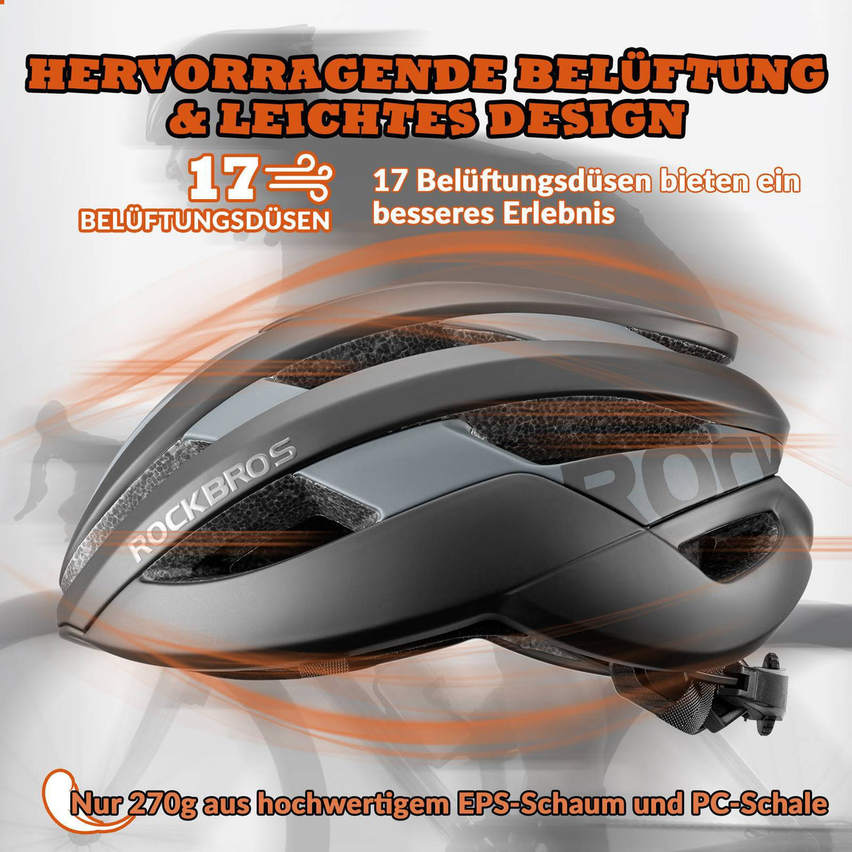 ROCKBROS Fahrradhelm Sport Mountainbike Schutzhelm Atmungsaktiv 54-58cm - ROCKBROS-EU