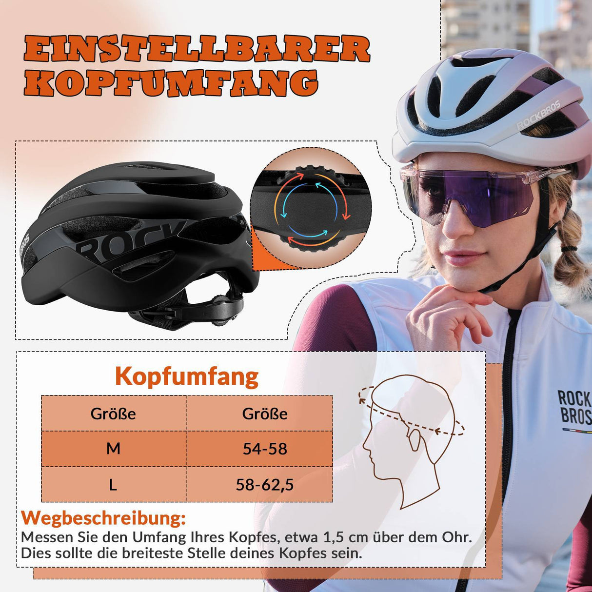 ROCKBROS Fahrradhelm Sport Mountainbike Schutzhelm Atmungsaktiv 54-58cm - ROCKBROS-EU