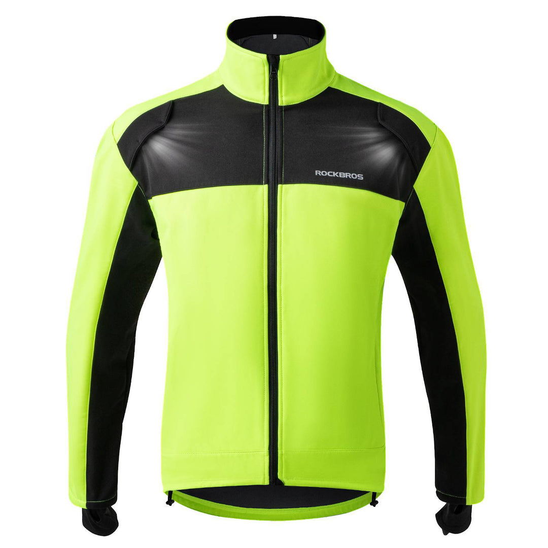 ROCKBROS Cycling Jacket Winter Men's Cycling Jacket Bright Green M