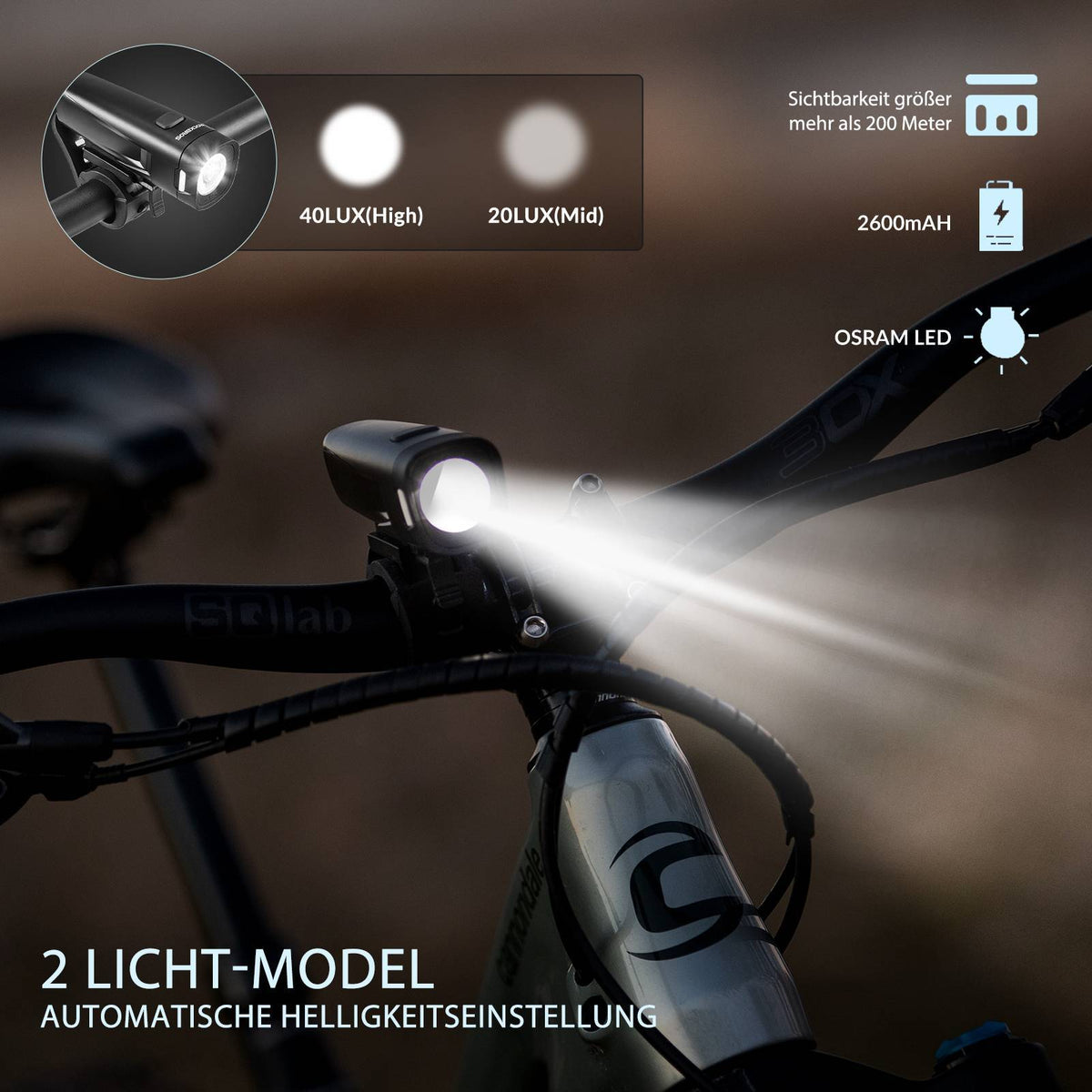 ROCKBROS Fahrradlicht Set Fahrradlampe enthalten Rücklicht & Frontlich – ROCKBROS-DE