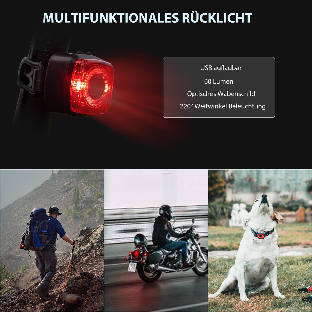 ROCKBROS Fahrradlicht Set Fahrradlampe enthalten Rücklicht & Frontlicht - ROCKBROS-EU