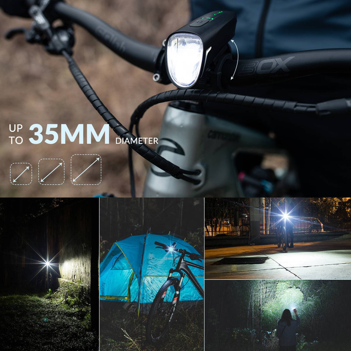 ROCKBROS Fahrradlicht Set USB Aufladbar Fahrrad Frontlicht & Rücklicht – ROCKBROS-DE