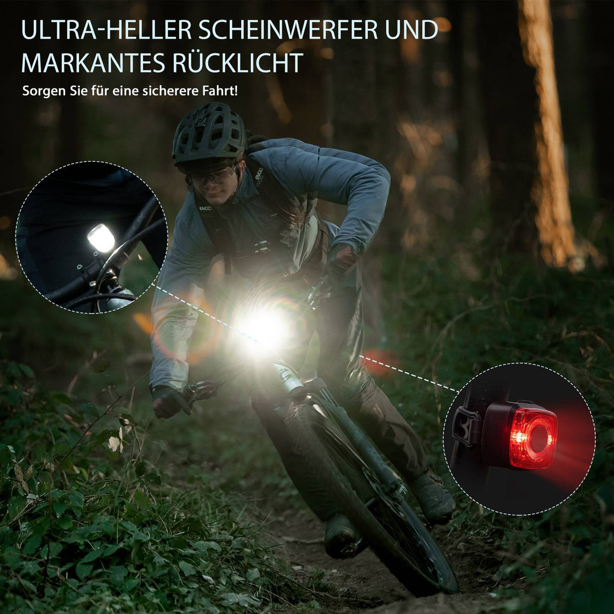 ROCKBROS Fahrradlicht Set USB Aufladbar Fahrrad Frontlicht & Rücklicht - ROCKBROS-EU