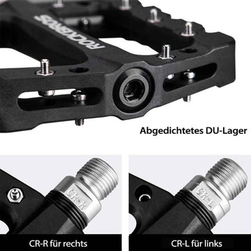 rockbros pedalen ROCKBROS bicycle pedals 9/16 inch MTB pedals with 3 bearings made of n –  ROCKBROS-DE