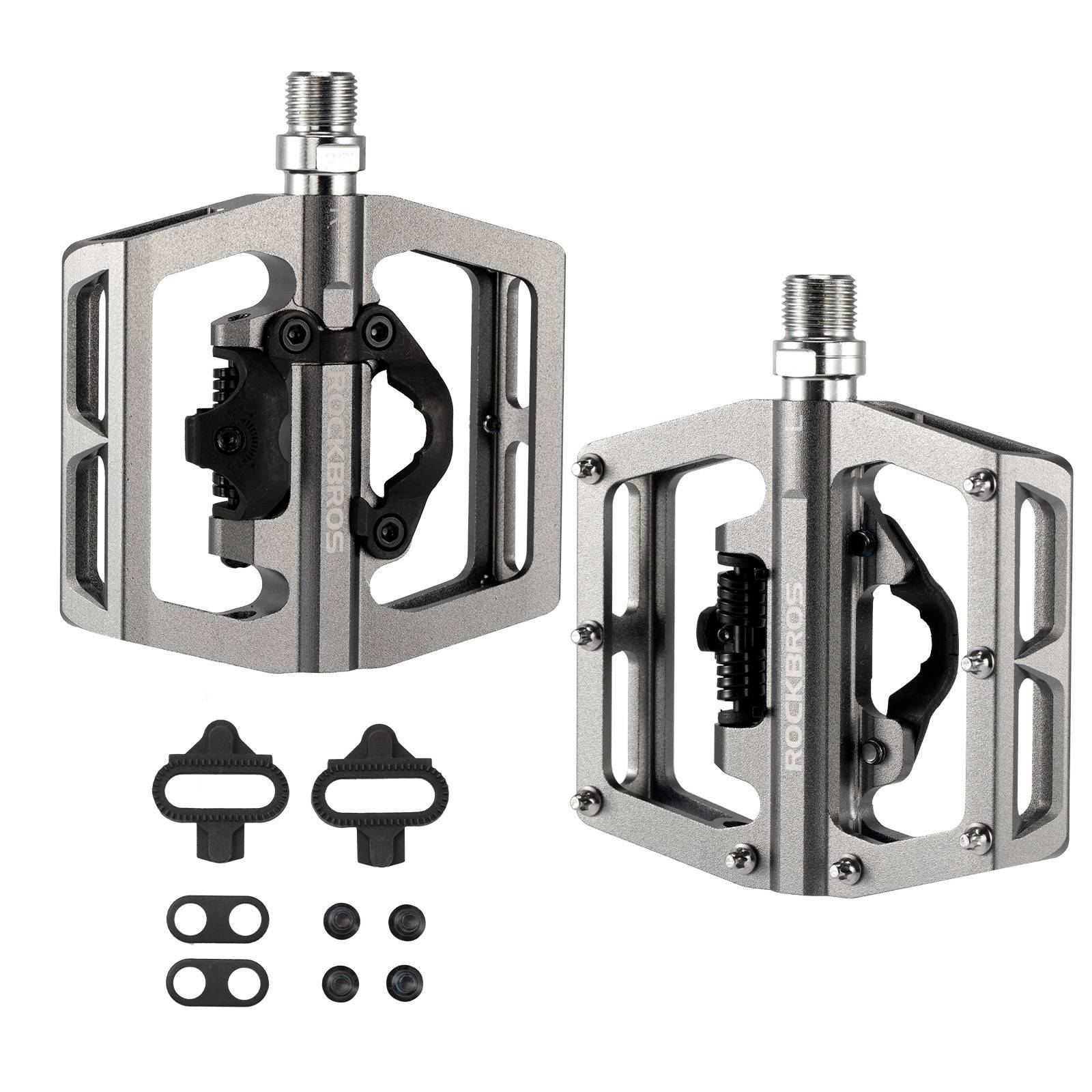 shimano 2 in 1 pedale ROCKBROS bicycle pedals aluminum 2 in 1 SPD pedals for MTB road bike city  bike