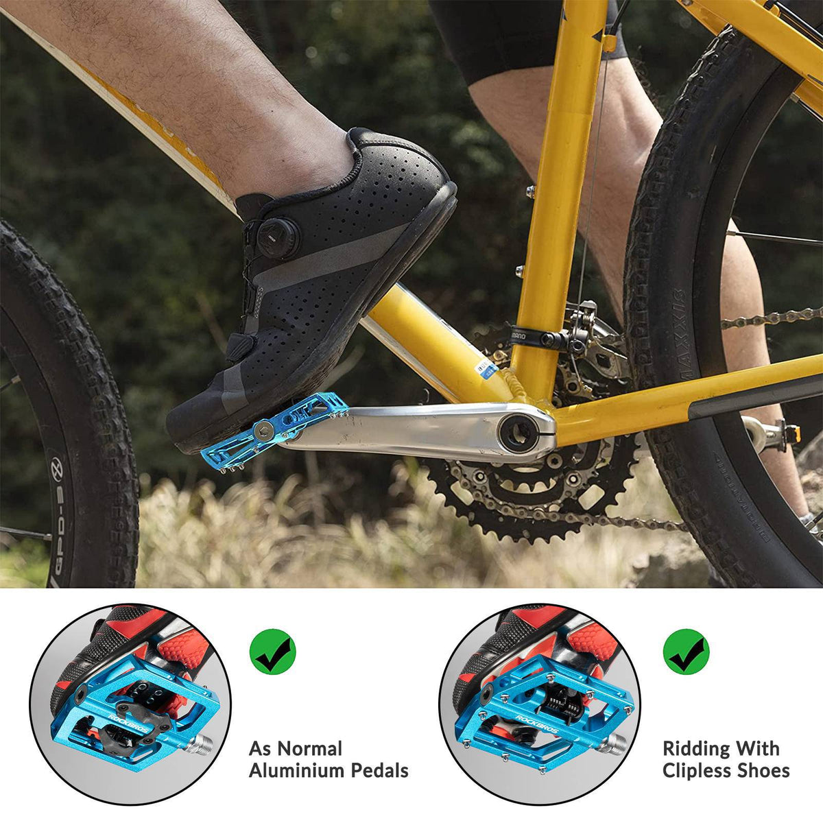 pedale fahrrad locker ROCKBROS Fahrradpedale Alu 2 in 1 SPD Pedale für MTB Rennrad Stadtrad –  ROCKBROS-DE