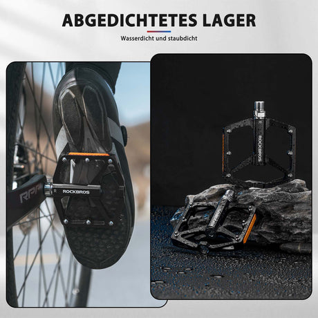 ROCKBROS Fahrradpedale mit Reflektoren aus Aluminiumlegierung 9/16 Zoll - ROCKBROS-EU