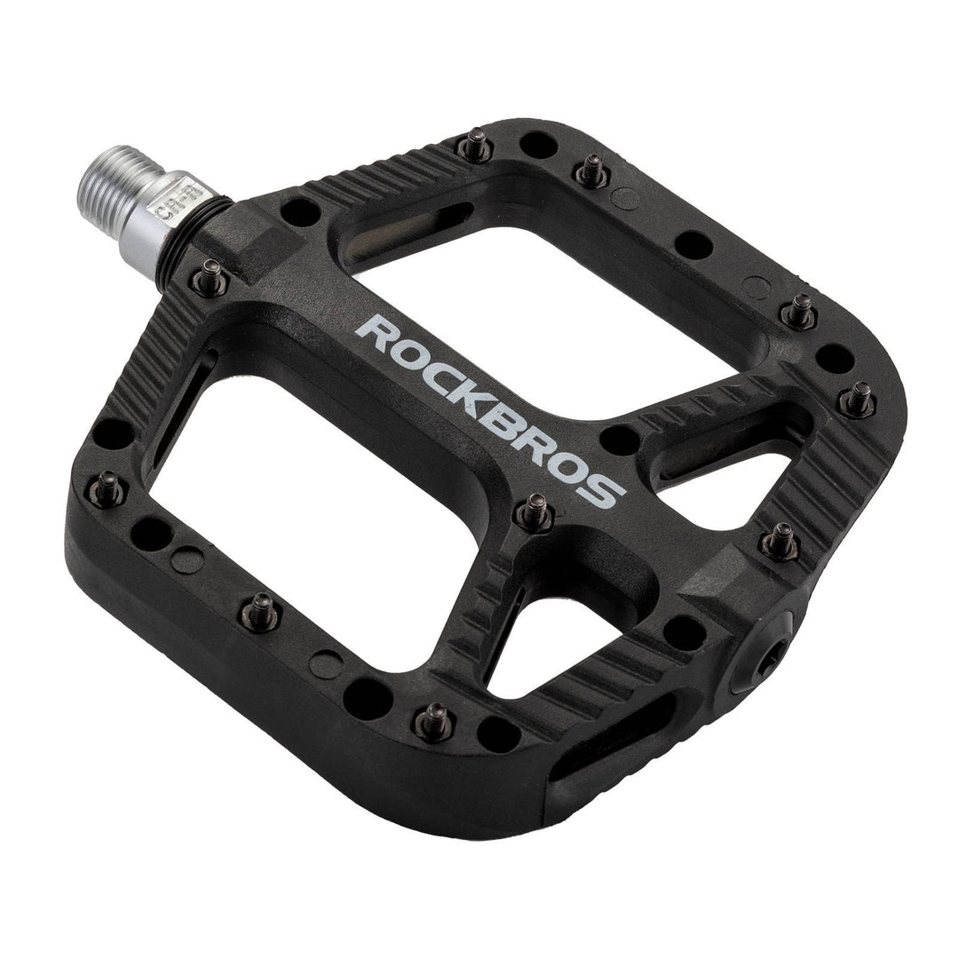flat pedale schwarz ROCKBROS bicycle pedals nylon flat pedals 9/16 inch with 3 bearings – ROCKBROS-DE