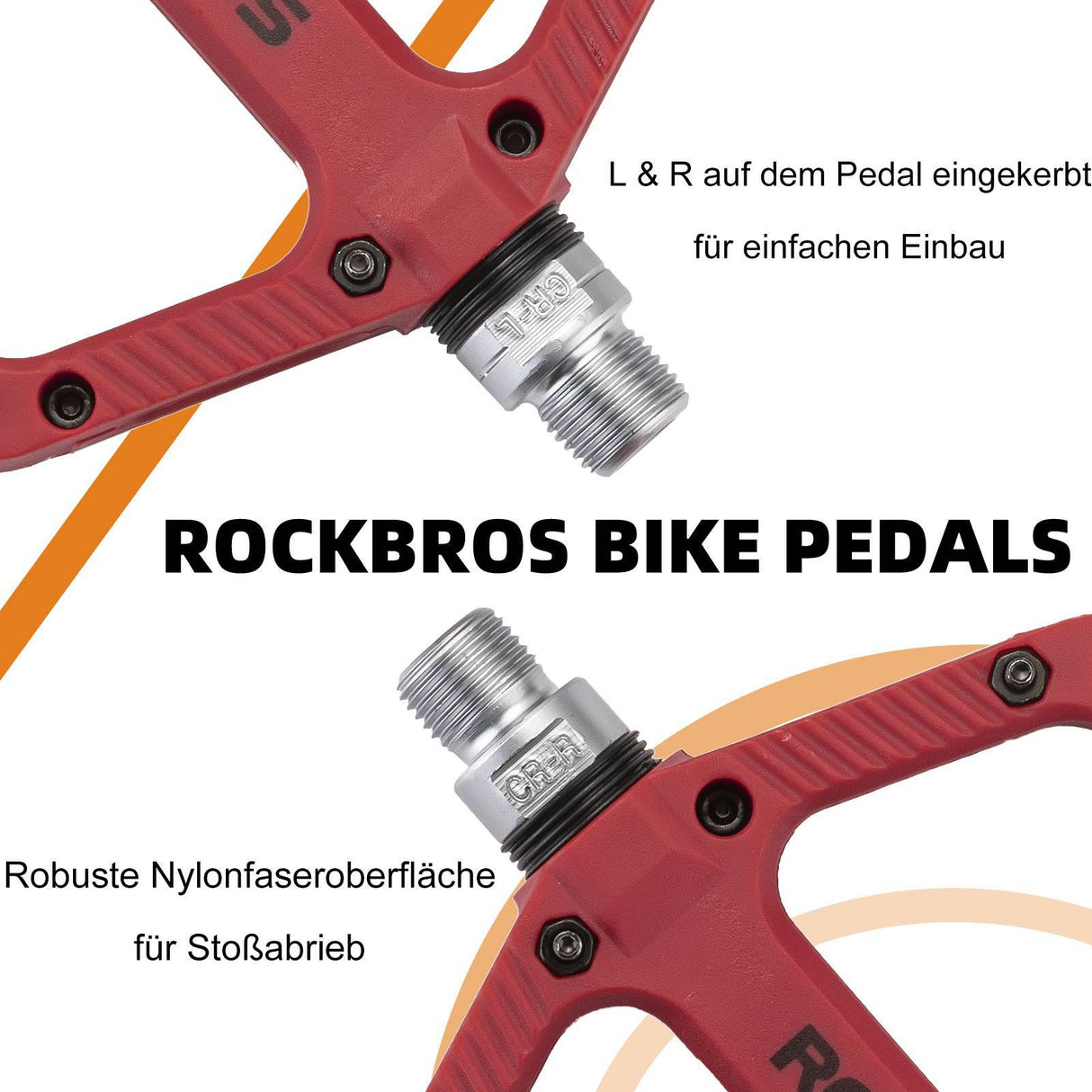 ROCKBROS Fahrradpedale Nylon Flat Pedale 9/16 Zoll mit 3 Bearing - ROCKBROS-EU