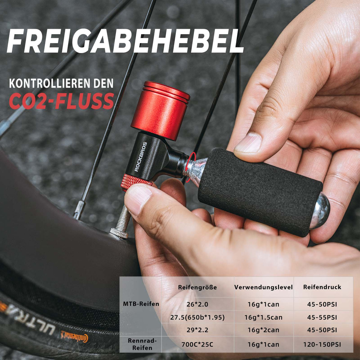 ROCKBROS SLAM-CO2 Pomp mini fietspomp met isolerende hoes ROCKBROS SLAM-CO2 Pomp mini fietspomp met isolerende hoes