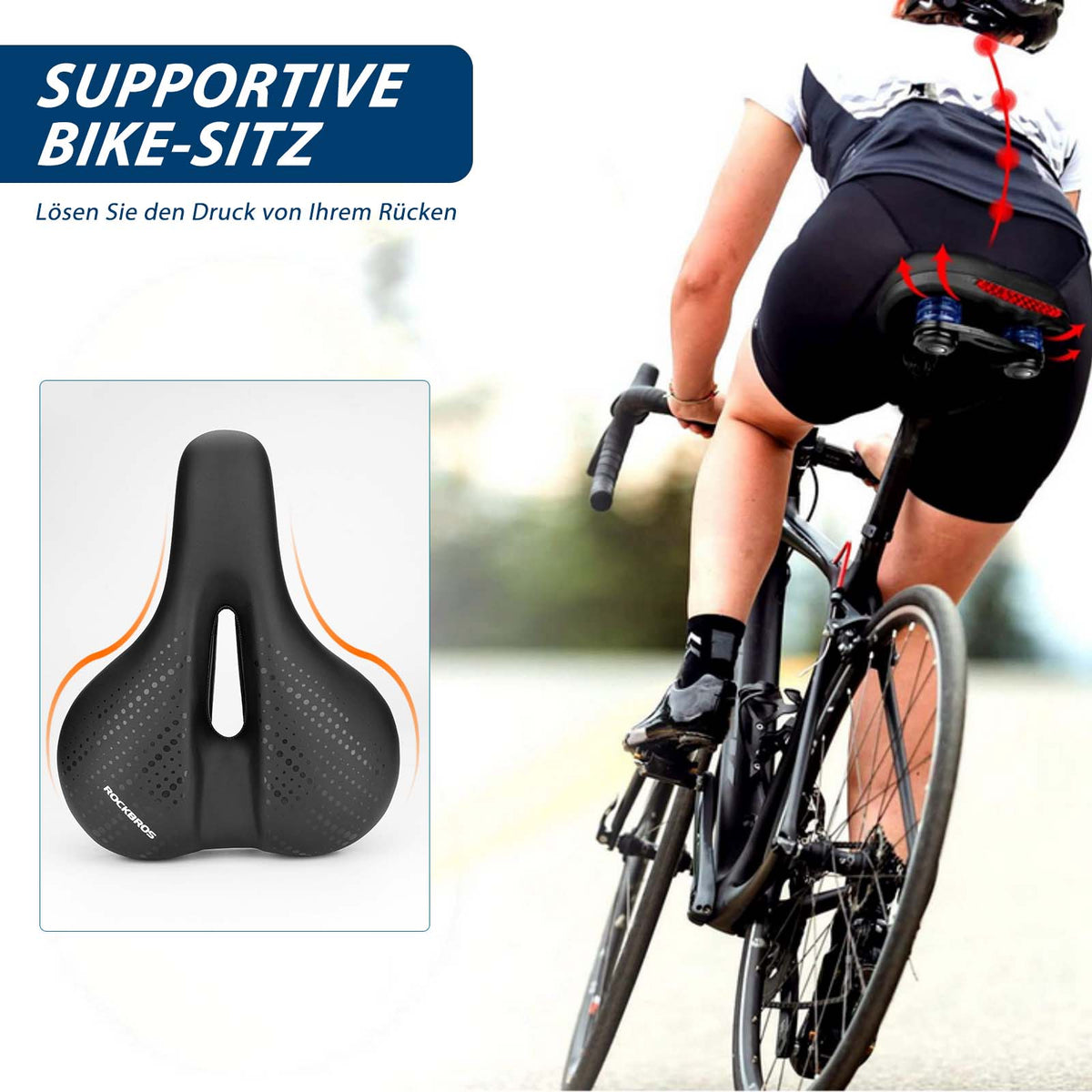 fahrradsattel lösen ROCKBROS aus Atmungsaktiv hohler Memory Foam – ROCKBROS-DE Größe:S (51-56 cm) Your ride to brighter mid