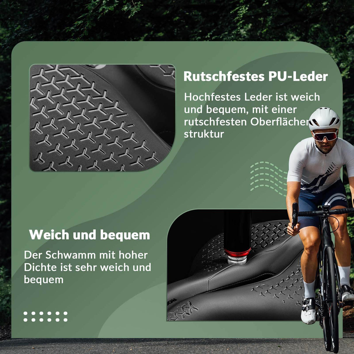 ROCKBROS Fahrradsattel Bequem Hohl Ergonomisch Fahrradsitz Anti-Rutsch - ROCKBROS-EU