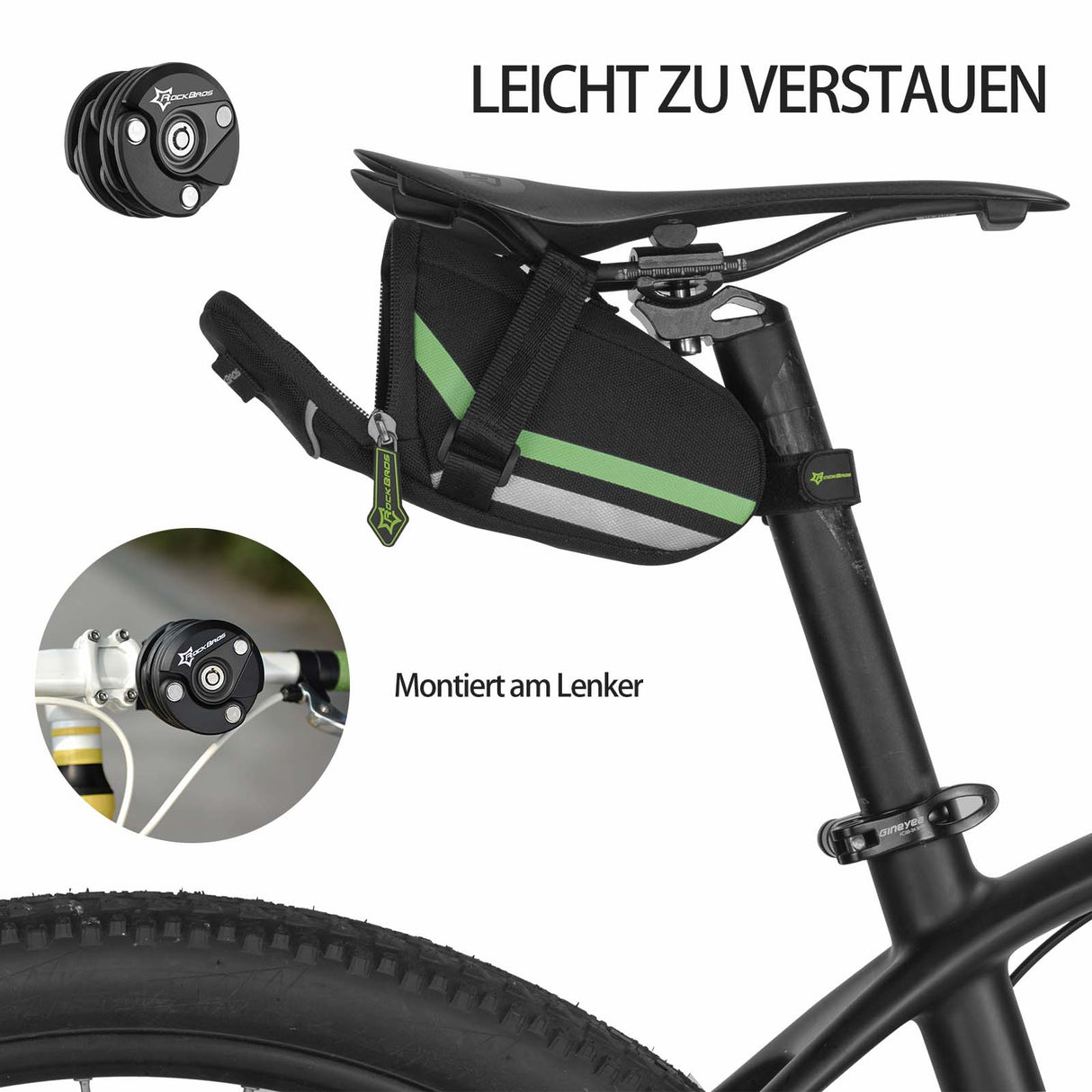 ROCKBROS Fahrradschloss Faltschloss mit Halterung 70 cm Lang Schwarz - ROCKBROS-EU