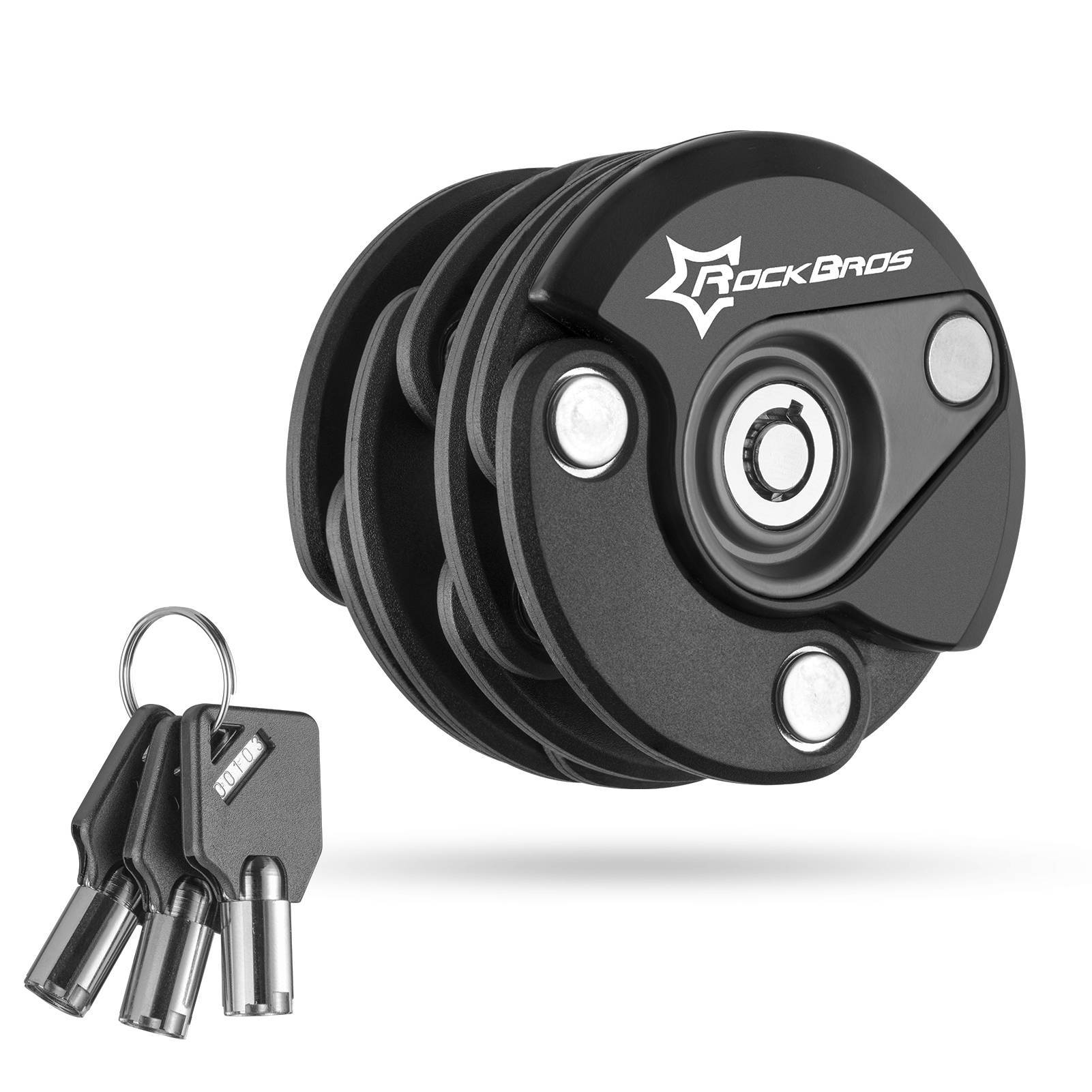 ROCKBROS Fahrradschloss Faltschloss 70 cm Lang Schwarz