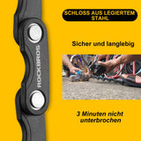 ROCKBROS Fahrradschloss Faltschloss mit Halterung 70 cm Lang Schwarz - ROCKBROS-EU