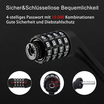amazon fahrradschloss zahlen Bicycle lock with 4-digit numeric code, 65cm long – ROCKBROS-DE