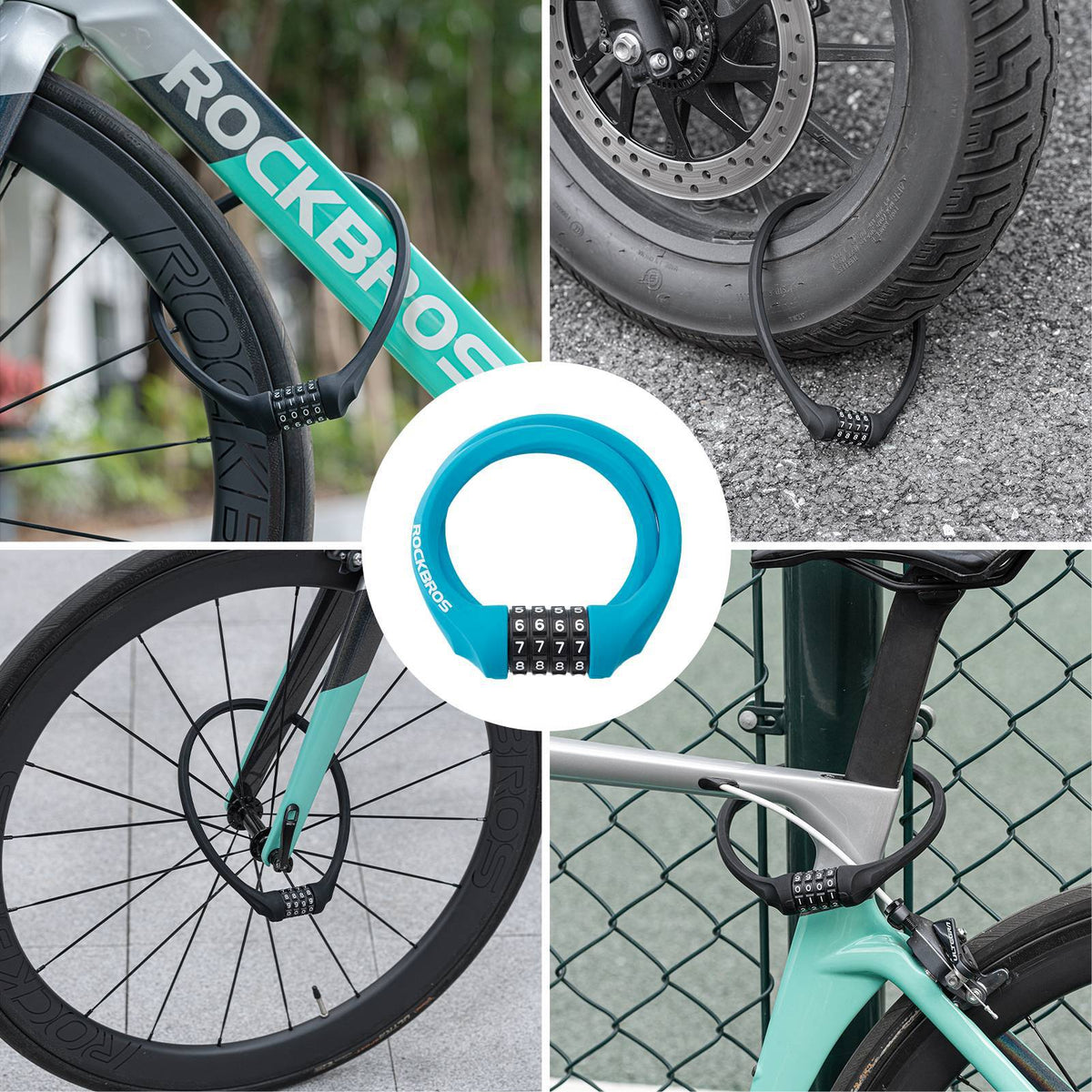 fahrradschloss art 4 Fahrradschloss mit 4-Stellig Zahlencode 65cm lang – ROCKBROS-DE
