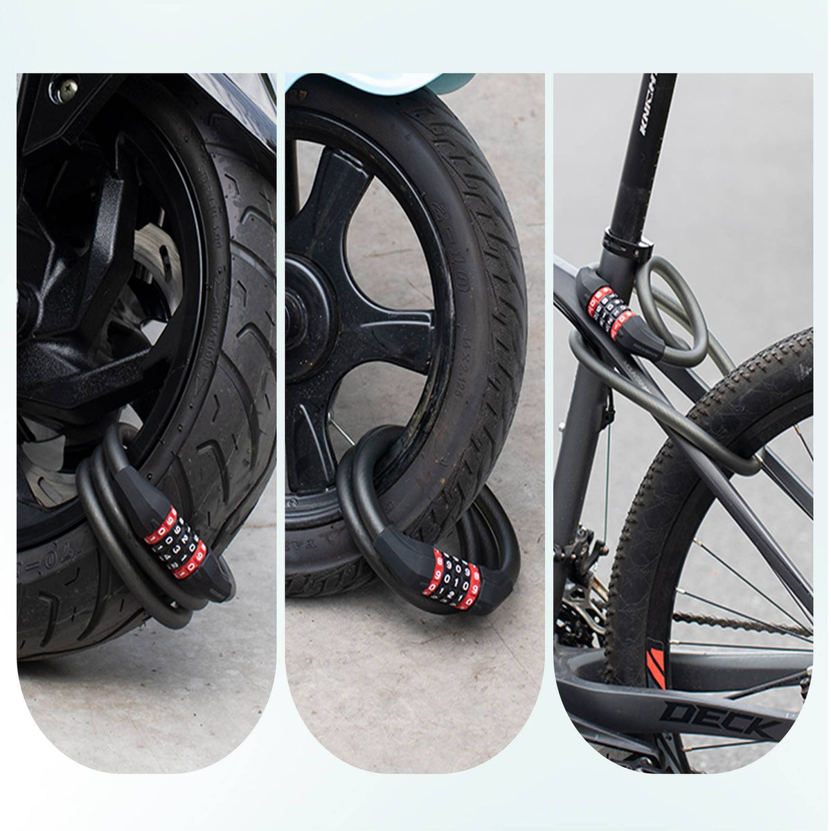 fahrradschloss art 5 ROCKBROS Fahrradschloss mit 5-stelligem Zahlencode aus PVC und Stahl –  ROCKBROS-DE