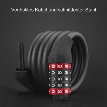 hitblock fahrradschloss ROCKBROS Fahrradschloss mit 5-stelligem Zahlencode aus PVC und Stahl – ROCKBROS-DE