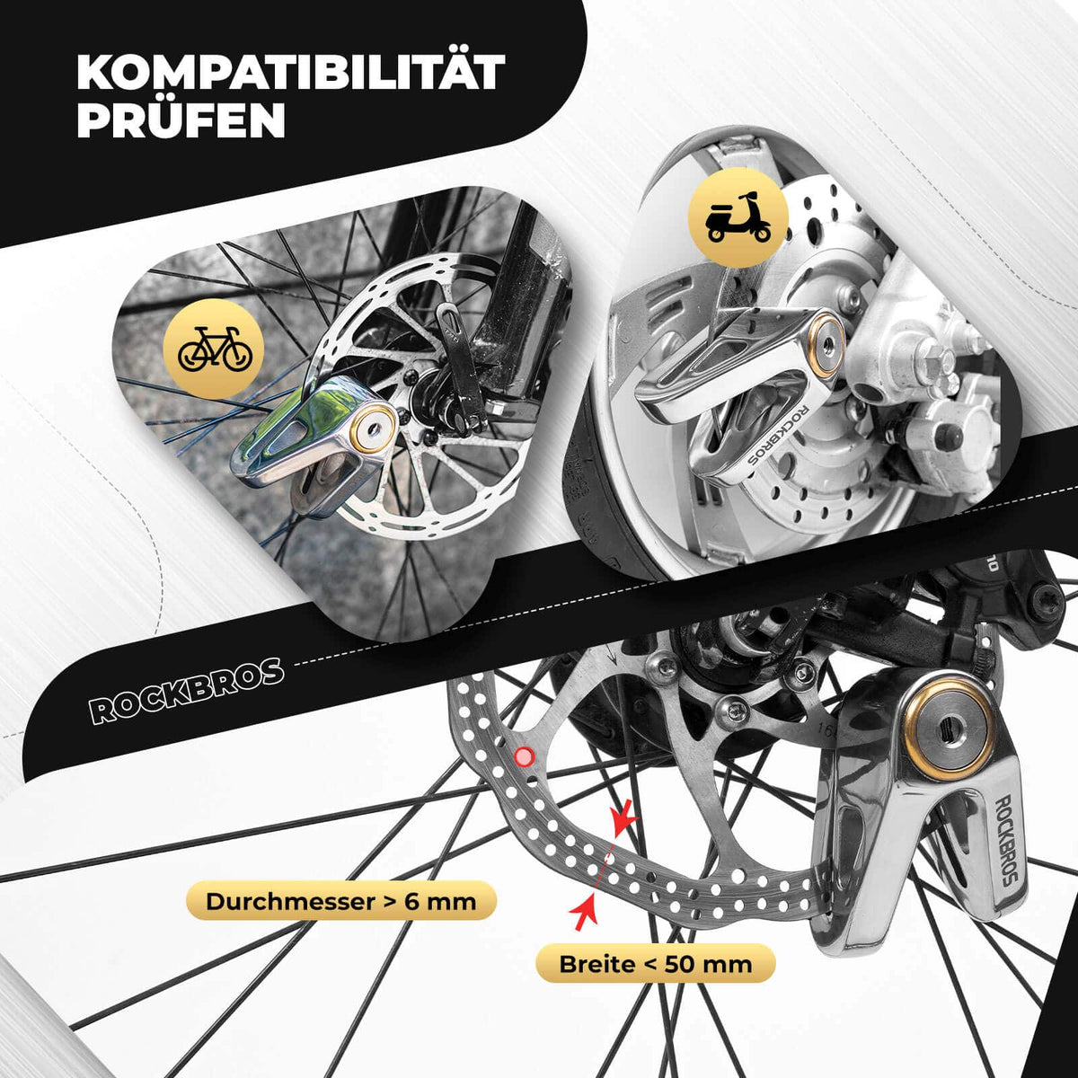 fahrradschloss 50 euro Fahrradschloss Wasserdicht Sicherheitsschloss für Motorrad/Fahrrad – ROCKBROS-DE