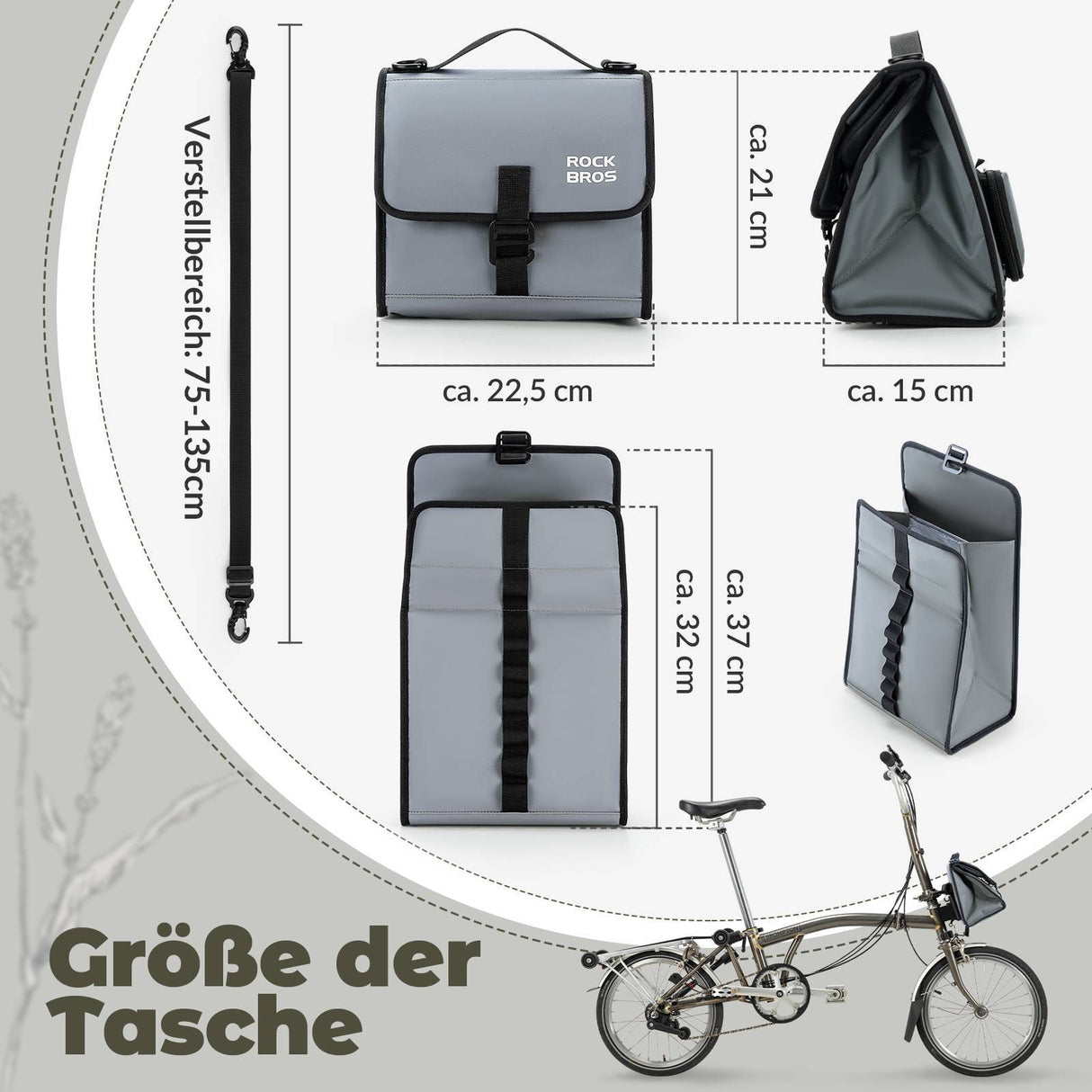 ROCKBROS Fahrradtasche Lenkertasche Fronttasche mit Schultergurt - ROCKBROS-EU