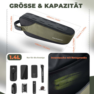 fahrradtasche für mittelstange 1,4L Fahrradtasche & Reflektierende Fahrrad Rahmentasche – ROCKBROS-DE