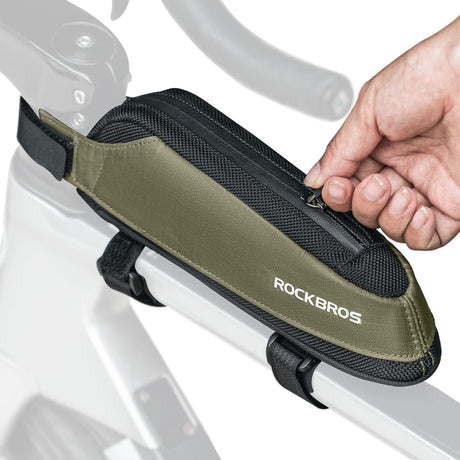 ROCKBROS Fahrradtasche Reflektierende Oberrohrtasche Dunkelgrün 0.65L - ROCKBROS-EU