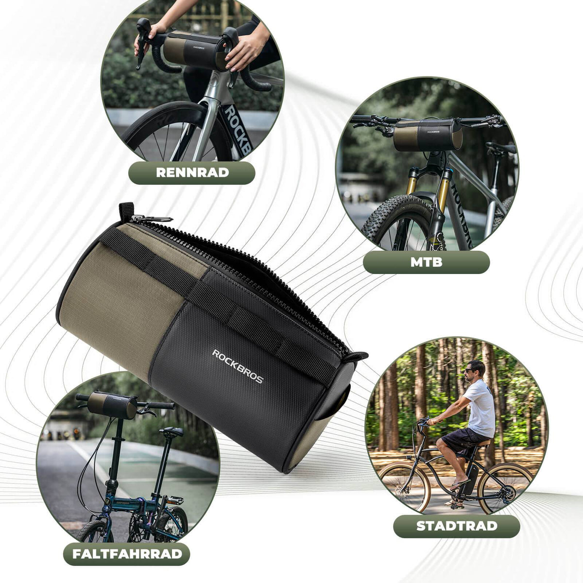 mtb lenkertasche ROCKBROS Fahrradtasche Zylindrische 1,7L mit Schultergurt – ROCKBROS-DE Size:SP12 27.2mm x 350mm Samsung Gear S4/Galaxy Watch lelosiwomen