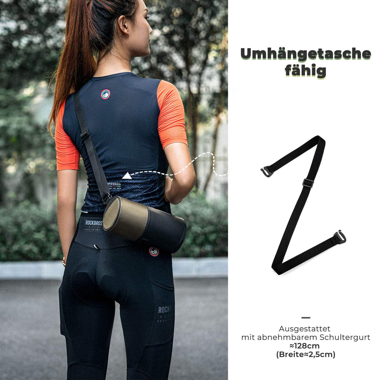 ROCKBROS Fahrradtasche Zylindrische Lenkertasche 1,7L mit Schultergurt - ROCKBROS-EU