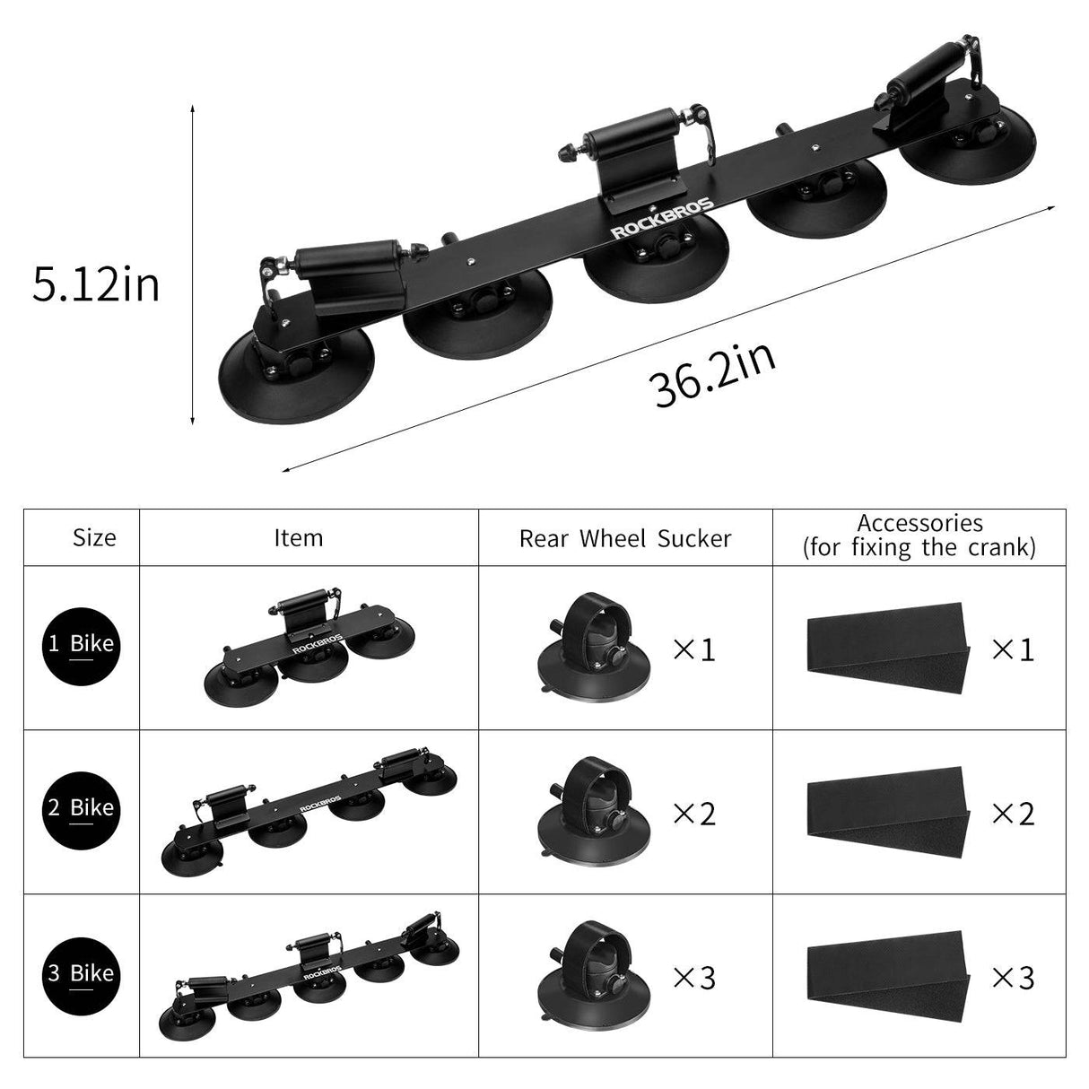 ROCKBROS Fahrradträger Fahrrad Dachträger mit Saugnäpfe Schnellmontage - ROCKBROS-EU