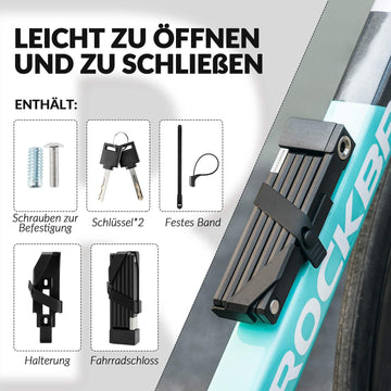 band fahrradschloss Faltschloss Fahrradschloss mit Halterung – Sicherer Diebstahlschutz