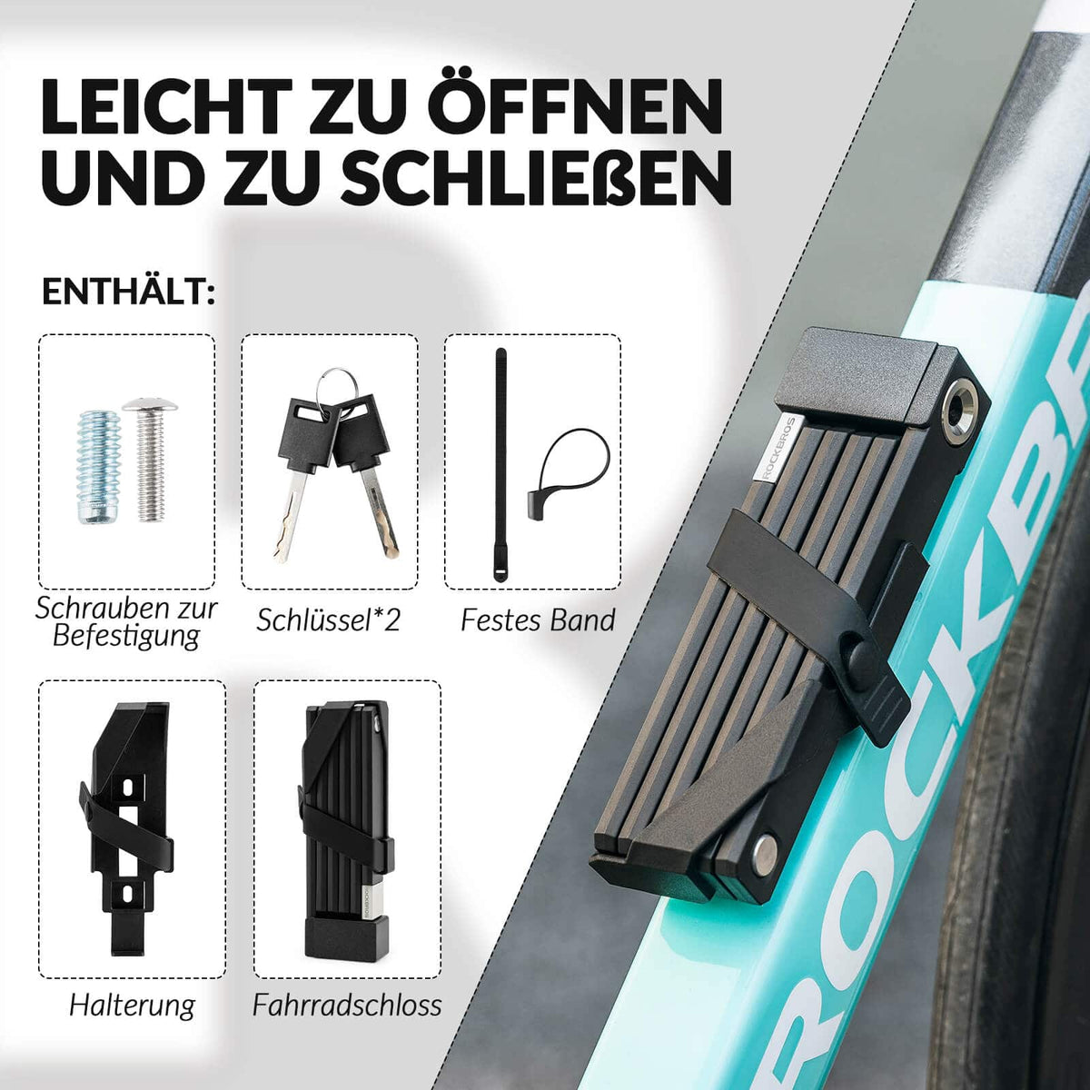 Faltschloss Fahrradschloss mit Halterung – Sicherer Diebstahlschutz