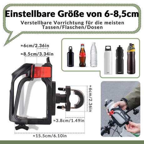 ROCKBROS Flaschenhalter Einstellbar Fahrrad Getränkehalter 360° Drehbar - ROCKBROS-EU