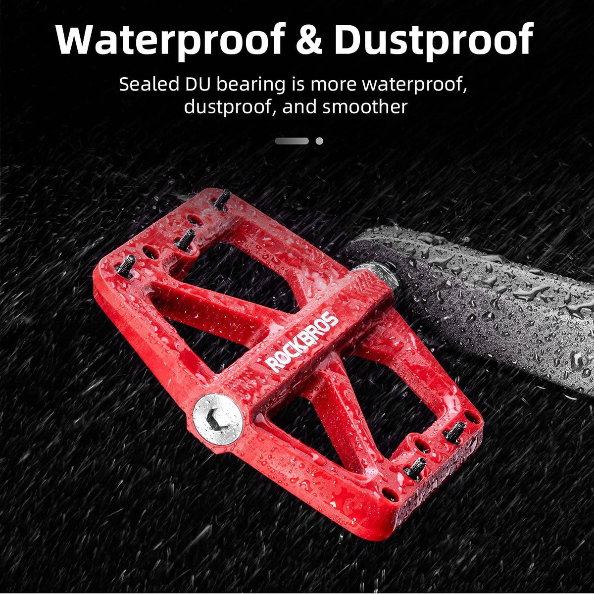 fooker pedals ROCKBROS Flat pedals 9/16 made of nylon 3 sealed bearings non-slip – ROCKBROS-DE