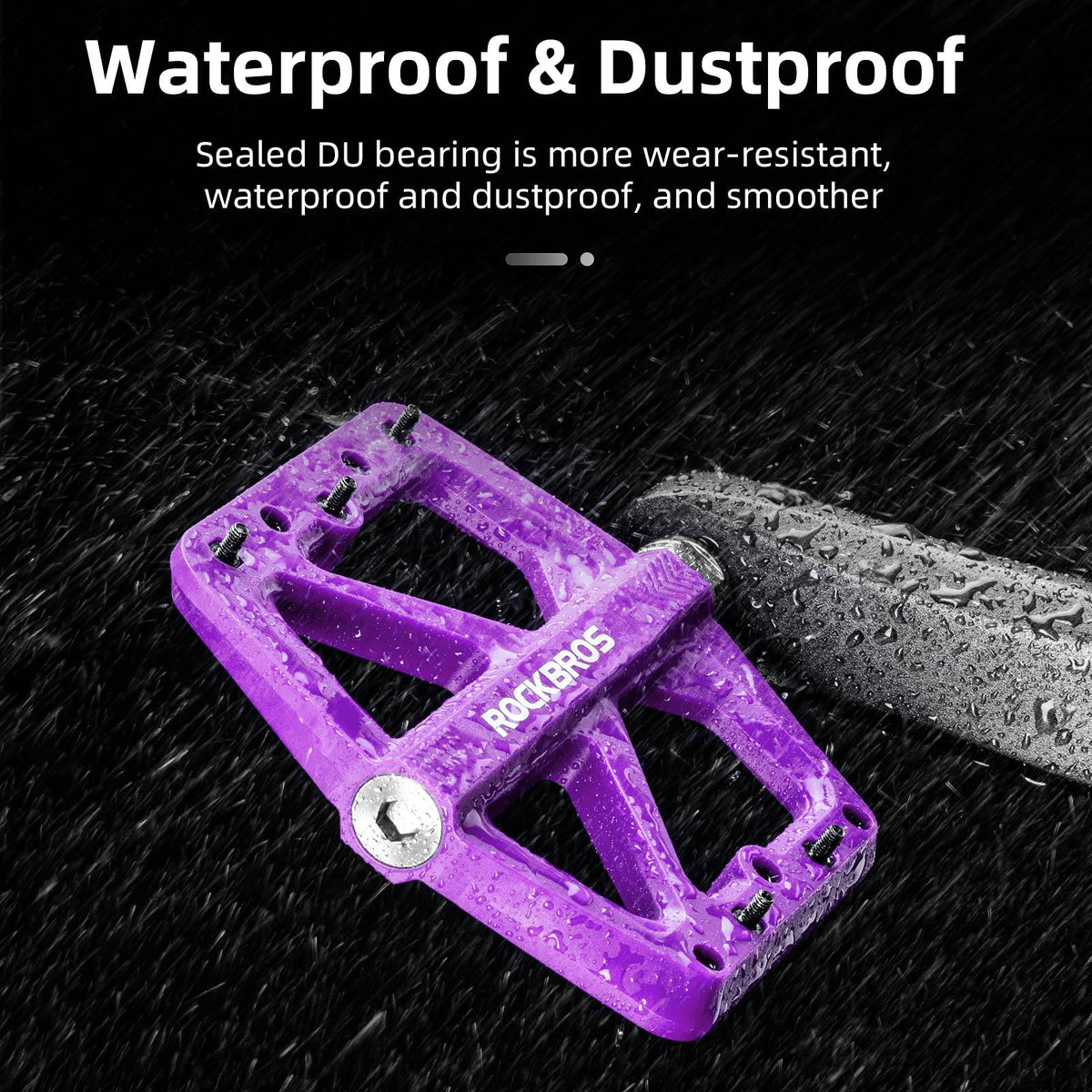 ROCKBROS Platte Fietspedalen VTT BMX 9/16 Nylon Antislip