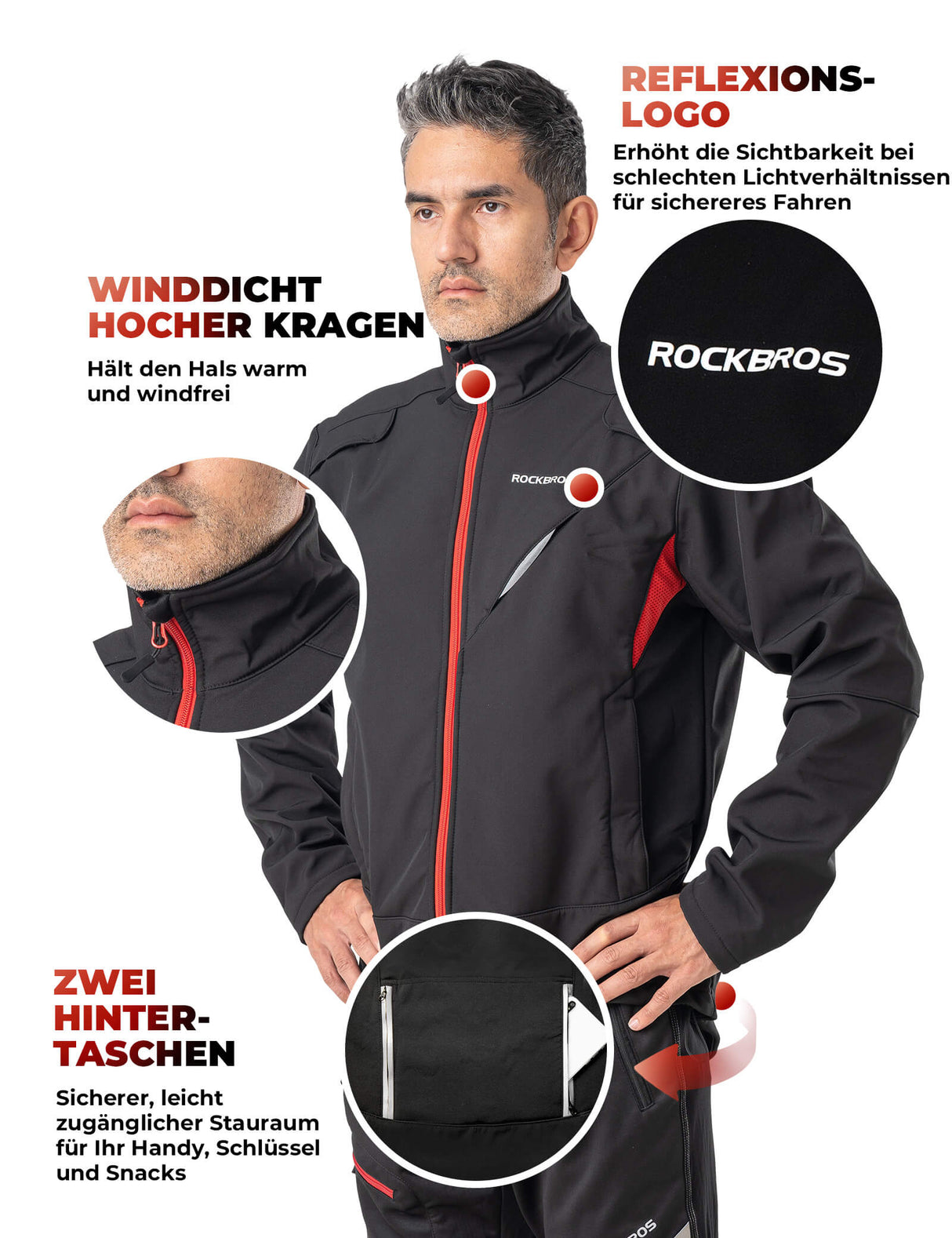 ROCKBROS Frühling Jacke / Hose Herren Windschutz Radsportanzug - ROCKBROS-EU
