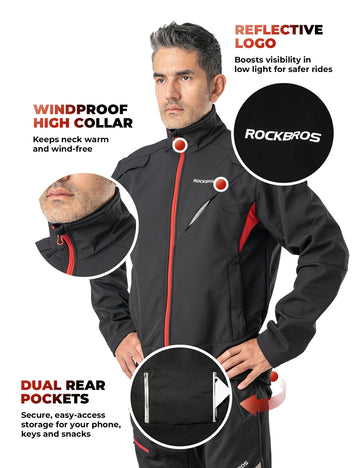 winter fahrradbekleidung herren ROCKBROS Winter Jacke / Hose Herren Windschutz Radsportanzug – ROCKBROS-DE