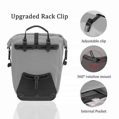 ROCKBROS Gepäckträgertasche 25L-32L 100 % wasserdicht mit Tragegriff - ROCKBROS-EU