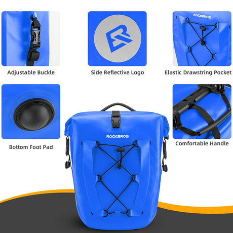 ROCKBROS Gepäckträgertasche 25L-32L 100 % wasserdicht mit Tragegriff - ROCKBROS-EU