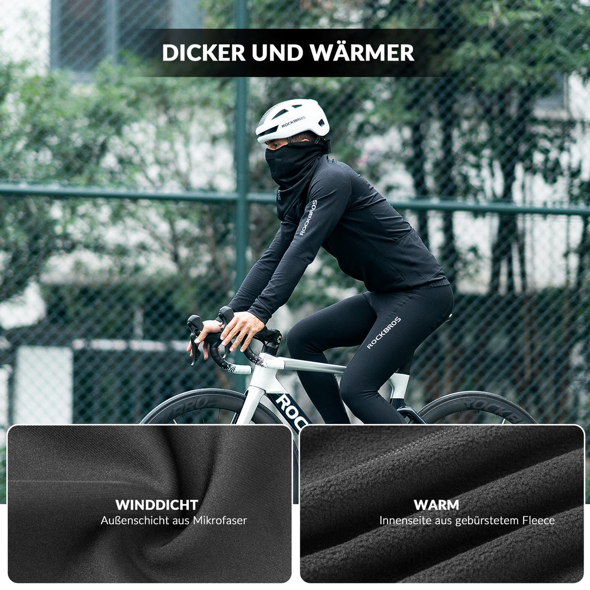 ROCKBROS Halbe Sturmhaube für Ski Radfahren Herren Damen Atmungsaktiv – ROCKBROS-DE